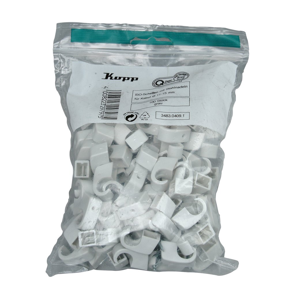 Kopp 348304091 Insulating Clips 10–14 MM with Steel Needles 30 MM Grey