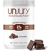 Unjury Protein Powder, Chocolate, 21g, 15 Servings, 16.4oz. | 100% Whey Isolate Protein Powder, Low Carb and Low Sugar, Formulated without Gluten, Certified Kosher