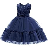 TUIJI Girls Christmas Dress Lace Flower Girl Wedding Prom Pageant Birthday Party Toddler Girl Formal Dress