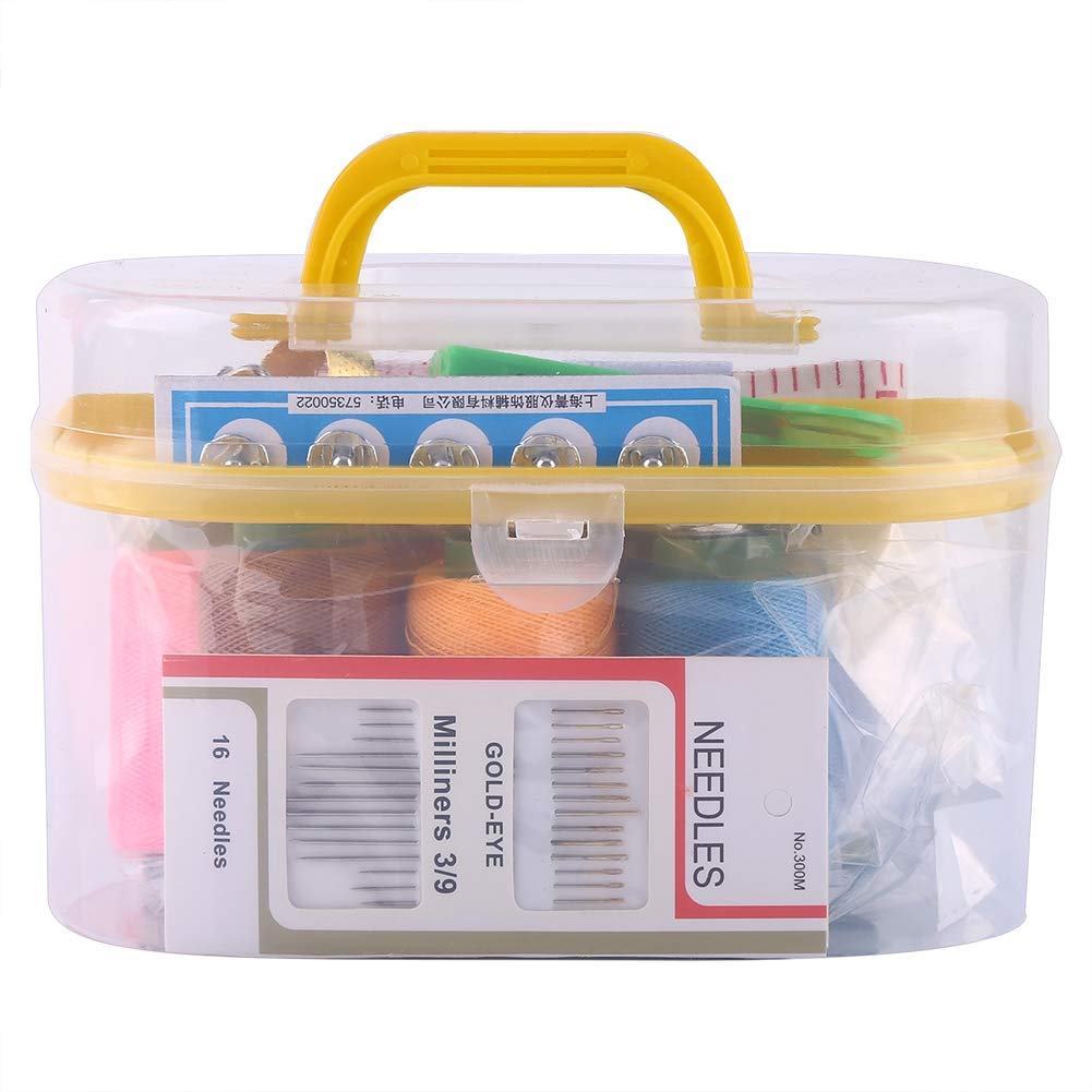 Sewing Kit Tool Box - Essential Sewing Tools for Kids, Adults, Travel, and Family Repair (Large Capacity, Multi-Purpose, Portable Design, Yellow)
