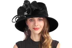 GLAKJGIY Women 100% Wool Felt Winter Hat 1920s Vintage Cloche Church Party Dress Hats