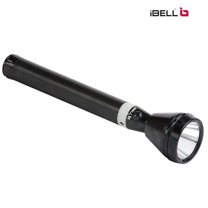 iBELL IBL FL8379 Rechargeable Aircraft Aluminium Body LED Flashlight 120-Volt with AC/DC Charger 3500 Mtrs Distance