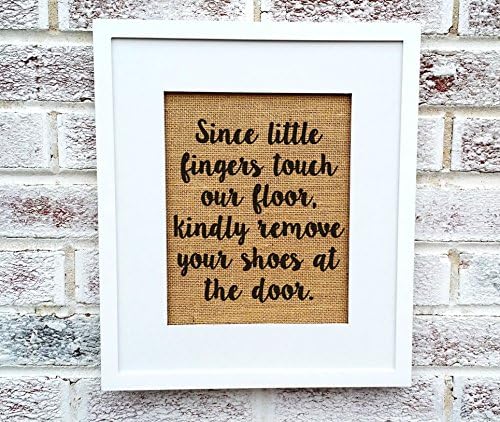 Burlap print, Remove your shoes, No shoes sign, daycare gifts, FREE SHIPPING