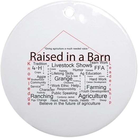 Amazon Com Cafepress Raised In A Barn Round Holiday Christmas