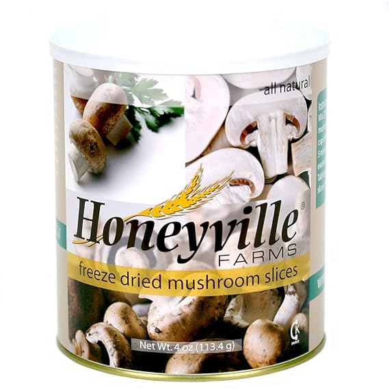 Freeze Dried Mushrooms 6 Can Case 1.5 Pounds Grocery