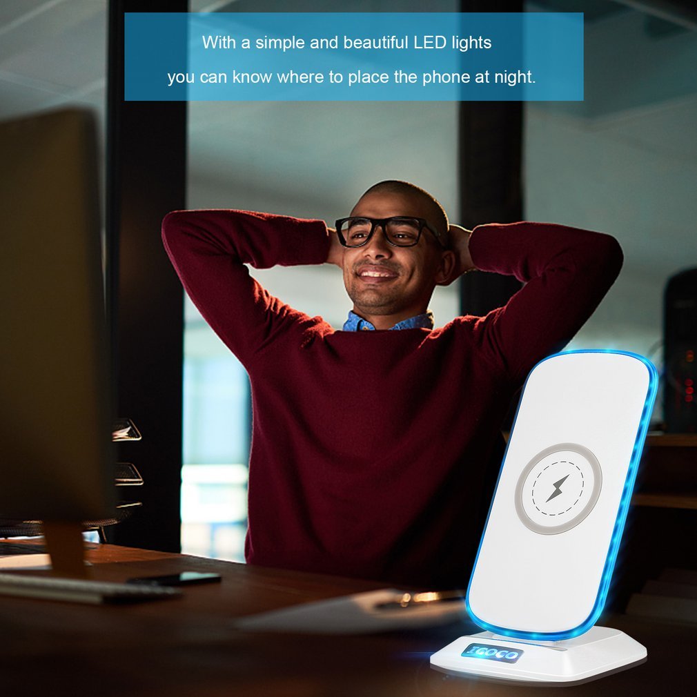 Caricatore Wireless, MIGVELA Caricabatterie Wireless con LED Indicatore per iPhone 8/8Plus/X, Samsung S8/S8 Plus, Note 8, S7 Edge, S6/S6 Edge, Lumia 950 (Bianco)