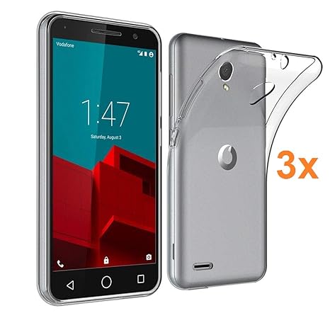 Pack 3X Transparente Silikonhülle TPU für VODAFONE SMART Prime 6, Handyhülle Premium Kratzfest TPU Durchsichtige Schutzhülle,