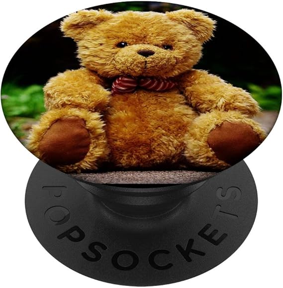 Amazon.com: Pequeño oso de peluche peluche peluche regalo abrazando mamá oso PopSockets agarre y soporte para teléfonos y tabletas, Negro