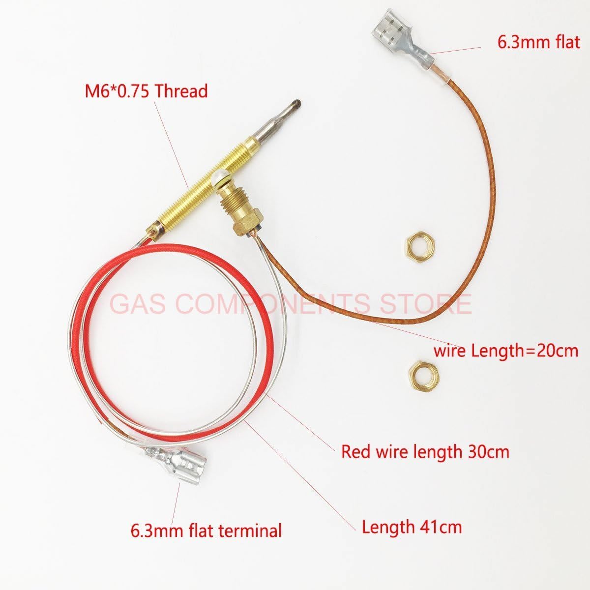 Outdoor Heater Replacement Parts M8 x 1 End Connection Nuts Thermocouple 0.4 Meters Length M6 x 0.75 Head Thread with,Suitable for Outdoor Patio Heaters Repair and Replacement - Image 4