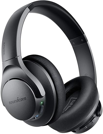 Anker Soundcore Life Q20 Hybrid Active Noise Cancelling Headphones, Wireless Over Ear Bluetooth Headphones, 40H Playtime, Hi-Res Audio, Deep Bass, Memory Foam Ear Cups, for Travel, Home Office