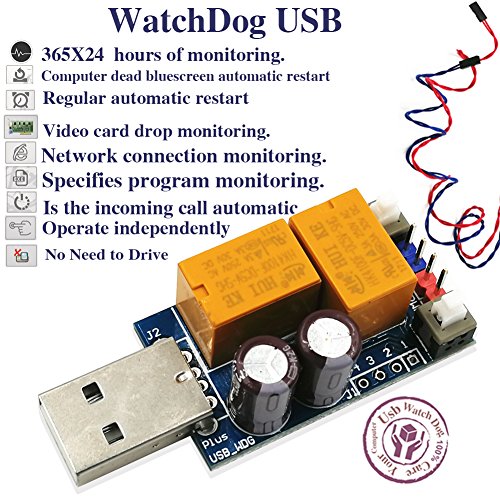 Double Relay Plus Version USB Dongle WatchDog for Mining Miner Rig Unattended Operation Crash Auto Recover Reboot 36524 hours Computer Sensor Switch