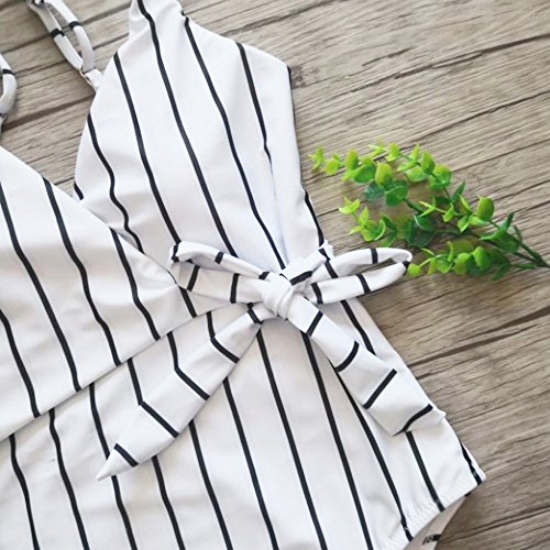 nuochimaoyi Plus Size Women Push-Up Padded Bra Beach Bikini Set Swimsuit Sexy Siamese Swimwear one Piece Swimwear White