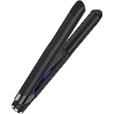 GLAMPALM Hair Straightener 1" Ceramic Volumizing Flat Iron Infused with Vita C, Korea's No.1 Professional Salon Tool, Curved Plates, Dual Voltage, Digital LED (210°–450°), 20s Fast Heat-Up (GP202T)