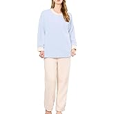 HEARTNICE Fleece Pajama Set for Women, Pullover Fuzzy Long Sleeve Tops and Pants Plush Sleepwear Soft Warm Pjs Lounge 2 Piece