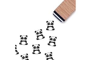 GUVSPTI Panda Rubber Stamp, 3/5 Inch Small Mini Stamp for Scrapbooking Card Making Planner