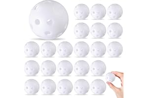 Lunmon 24 Pack Practice Golf Balls 42 mm Limited Flight Plastic Golf Training Airflow Hollow Ball for Driving Range Swing Practice Backyard Indoor Outdoor Home