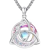 LOOVE Pentagram/Celtic Knot/Witches Knot/Santa Muerte/Triple Moon Goddess/Baphomet/Hecate Necklace Sterling Silver Magic Wiccan Amulet Pagan Jewelry for Women Men