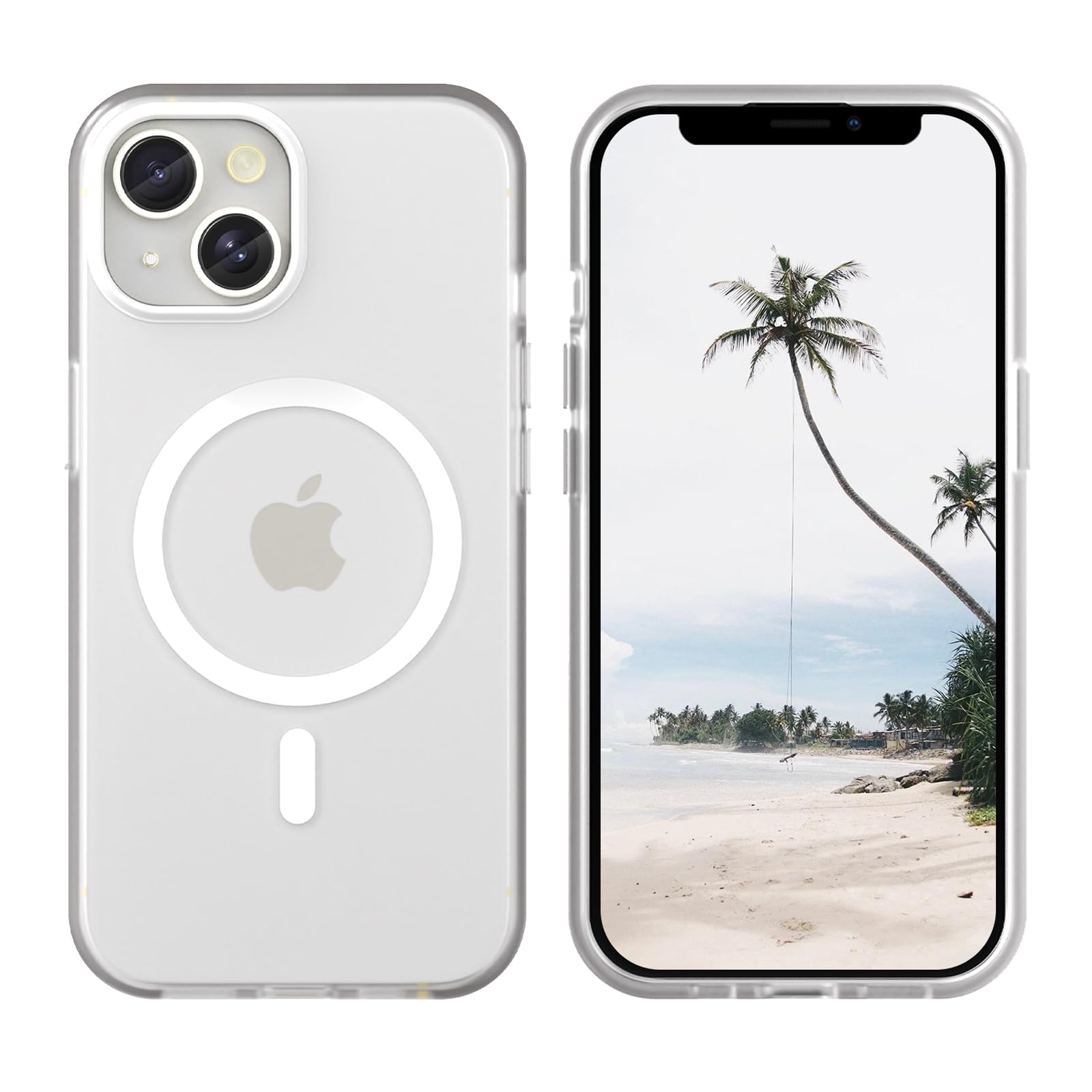 YUANDMI iPhone 13 Case, Hany Case iPhone 13 Magnetic Lightweight Thin Translucent Matte Soft Touch Non-Slip Scratch-Resistant Protective Case iPhone 13 White