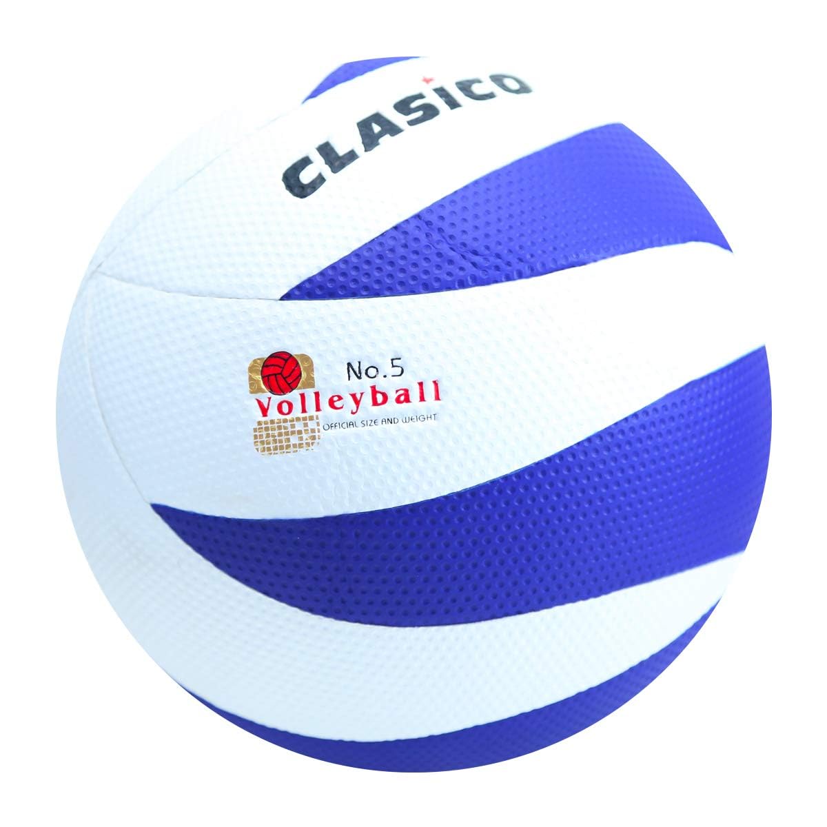 Photo 1 of CLASICO Size 5 Soft Volleyball – White/Blue ?Indoor Training Ball with Japanese Microfiber?Includes Pump, Needle ?for Teens & Adults