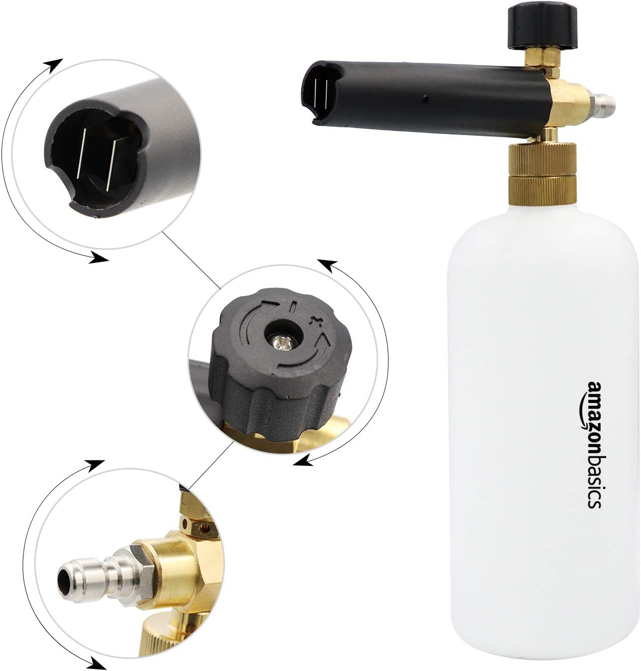 Amazon Basics Foam Cannon with 1/4-Inch Quick Connector for Pressure Washer 33-Ounce (1 Liter), 16.5x8.5x30 cm - Image 5