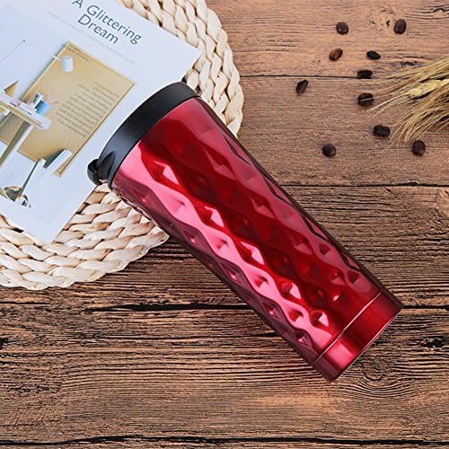 Vacuum Insulated Thermal Mug Travel Car Tumbler Mug,STARRICH Stainless Steel Double Wall Coffee Cup Water Bottle, Leak &amp; Spill Proof, Easy to Clean Lid, 16 Oz (500 ml) (Red)