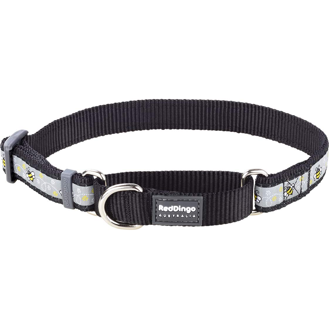 Red Dingo Bumblebee Black Martingale Dog Collar (25mm x 41-62cm), L