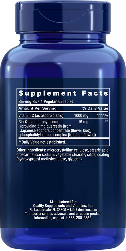 Life Extension Vitamin C with Bio-Quercetin Phytosome, 250 Tablets: Health & Personal Care