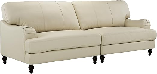 Amazon Com Classic 2 Piece 100 Real Leather Sofa Convertible