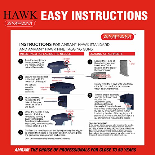 Amram Hawk Fine Tagging Gun Kit for Clothing Includes 1250 2 Inch Attachments and 5 Needles, for Fine Tagging Applications and Used by Industry Professionals - Thumbnail 4