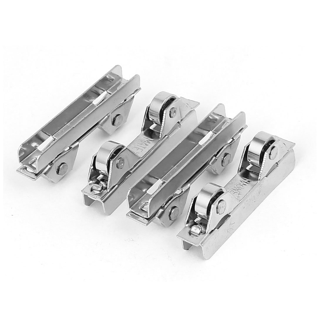 Sourcingmap Double Wheels Metal Sliding Door Roller Pulley Silver Tone 4pcs for 6mm Glass