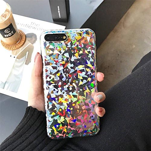 iPhone X (iPhone 10) Case, Psychedelic Holographic Sparkle Bling Glitter Shiny Designer Cover With Laser Pattern, [Extra Thin Soft TPU Protective Case] for iPhone X (Holo)