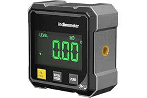 Sakerplus Digital Laser Angle Finder Protractor Tool, 4×90° High Accuracy Measuring Tool with Large LED Display, Magnetic Bas