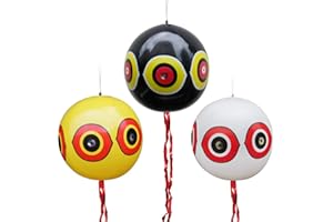 MorTime 3PCS Balloon Bird Repellent, 24" Inflatable Decoy with Reflective Eyes to Deter Birds from Garden, Pool, and Outdoor Areas