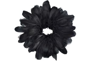 obmwang 100 Pieces 8-12cm Natural Goose Feathers for DIY Craft Wedding Party Home Decorations, Black