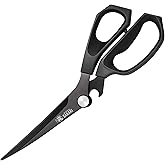 MITSUMOTO SAKARI 9.5 inch Japanese Kithcen Scissors, Meat Kitchen Shears, Barbecue Scissors with 3CR13MOV Clad Steel, Scissor