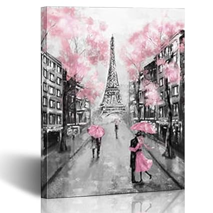 Armko Canvas Wall Art Prints Lantern Paris European City France Eiffel Tower Black White Impressive Pink Modern Art Couple Under 12 X 12 Inches Wooden