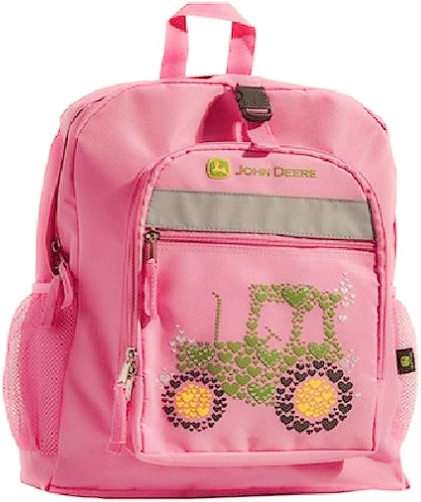 John Deere Dual Pocket Polyester Youth Pink Tractor Backpack Amazon