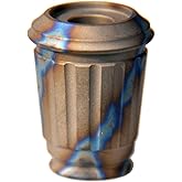 Knife Lanyard Necklace Pendant Charms Knife Pendant Titanium TC4 Coffee Cup Shape Beads for EDC 550 Paracord DIY Accessories, MGKF (Flame Texture)