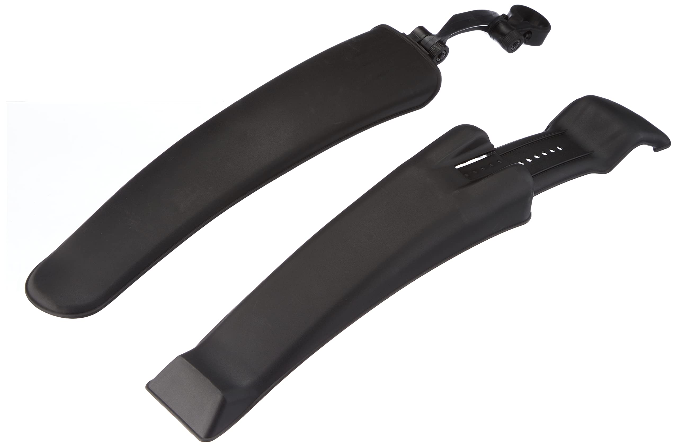 Fischer Bicycle MTB splash guard set, front and rear, screw-on, with angle adjustment, wide design, black, 24-26 inches