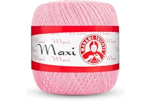 Maxi Madame Tricote Paris 100% Mercerized Cotton Yarn for Crochet and Knitting. NE 10/3 Nm 17/3 Suitable for All Crochet Techniques- Color Number 6313 Size No. 5. Almond Blossom (Pantone 13-2006)