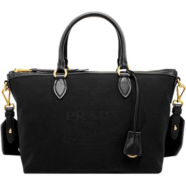 Amazon.com: Prada Black Tessuto Nylon Two-Way Satchel Handbag for