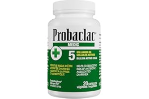 Probaclac Medic Probiotics - 20 Vegetable Capsules, 5 Billion Active Cells - Saccharomyces Boulardii for Antibiotic-Associate