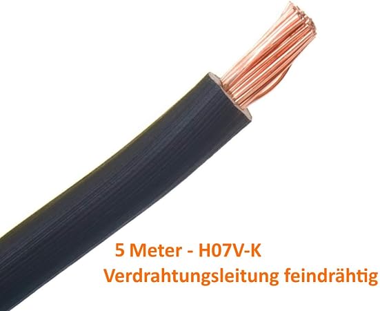 Câble Électrique MAS Premium H07 V-K 10 Mm² – Fil Souple Multibrins 450/750V, Fabriqué En Allemagne, Choix Couleur & Longueur (Bleu Foncé 20 M)