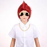 WTHCOS Red Wig for Boys Short Red Wigs for Cosplay Party Wig with Wig Cap