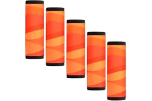 Gowraps 5 Pack Neoprene Luggage Handle Wraps for Suitcase Travel Luggage Tags/Identifiers/Marker/Grips (2.0 Version) (Orange)