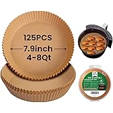 SIUDANGKA Air Fryer Liners for Ninja Air Fryer, 125 Pcs Disposable Paper Liner for most 4-8QT AirFryer