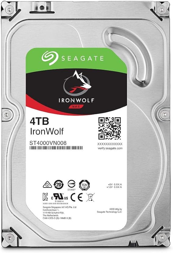 Seagate IronWolf 3.5" 4TB 内蔵HDD(CMR) 3年保証 6Gb/s 64MB 5900rpm 24時間稼動 PC NAS向け ST4000VN008