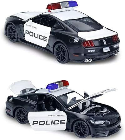 Amazon Bunrun パトカー 警察車両のおもちゃ 子供のおもちゃ 慣性玩具車 ミニカー ダイキャストカー おもちゃ