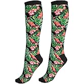 Figtihw Tie Dye Compression Socks Knee High Support Socks For Women Men Running Athletic Hiking