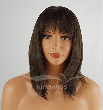 Kims Wigs Ladies Womens Black Dark Brown Razor Cut Shoulder Length